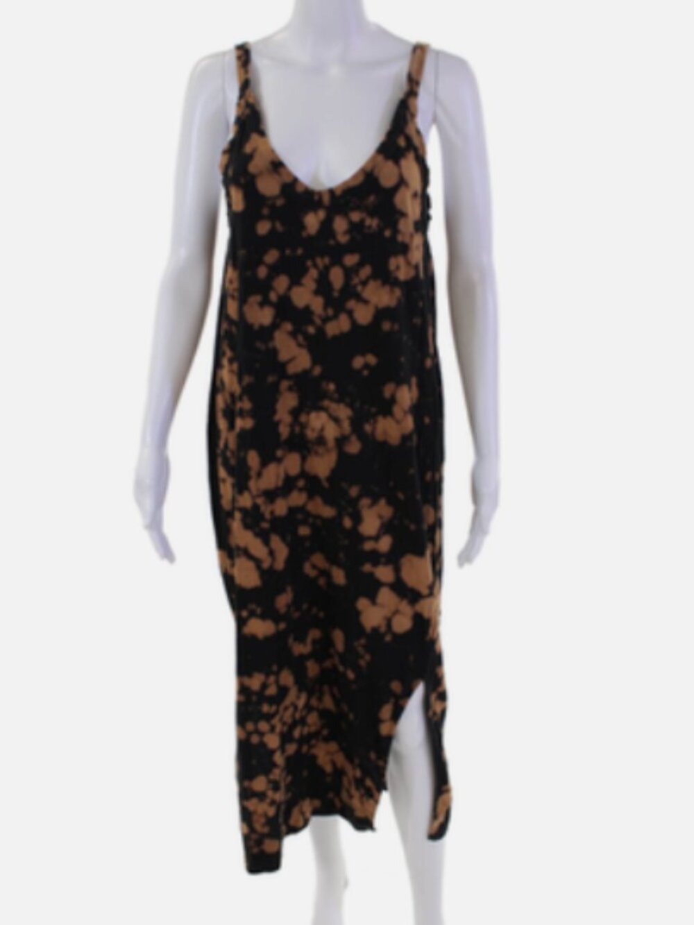 Bassike Motley V-Neck Tank Dress | Acid Wash | 100% Cotton | Size S